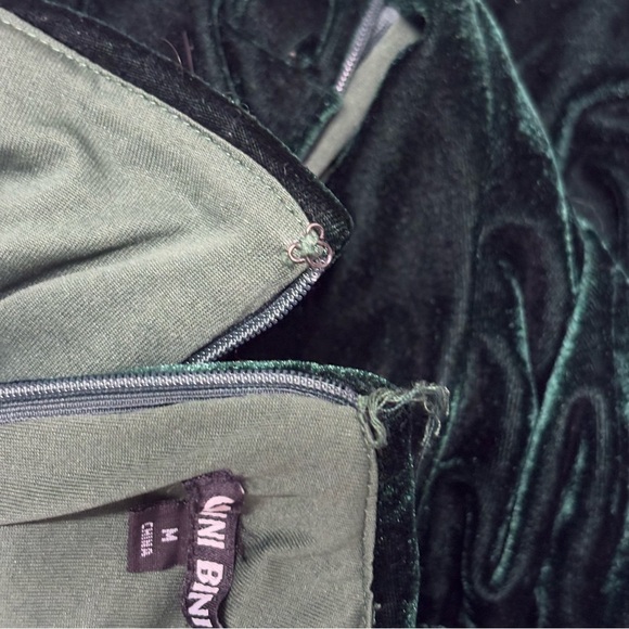 Gianni Bini Velvet Green Mini Dress M - Picture 5 of 6